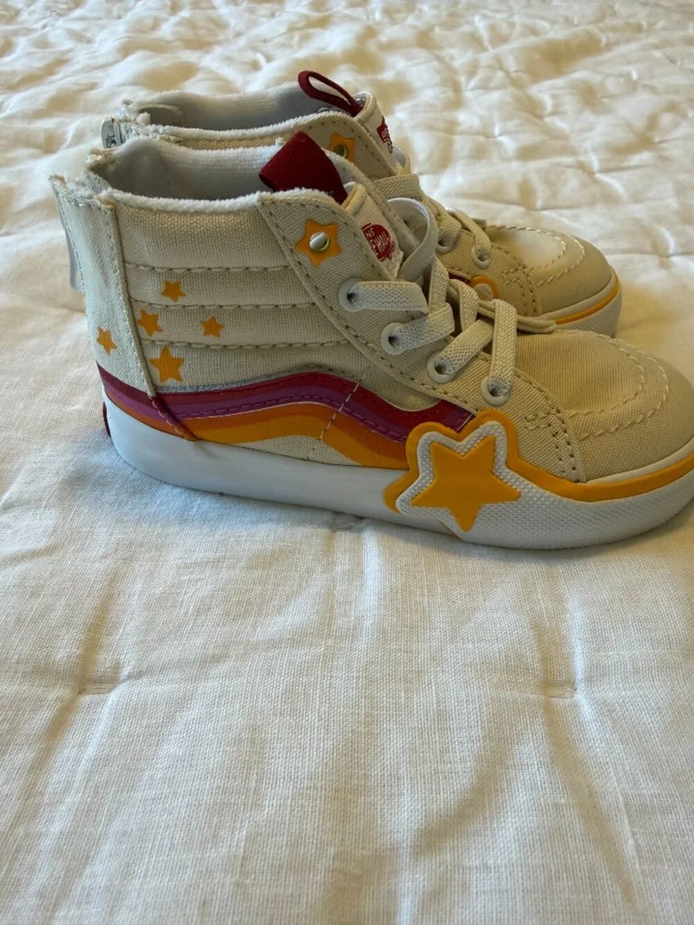 Toddler Girls Janie Jack Rainbow Stripe Sweater & Vans Star Sneaker Set